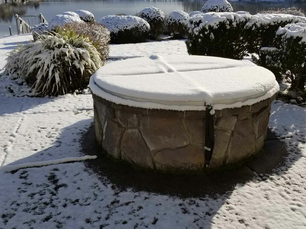 Aluminum Cover On A Fire Pit